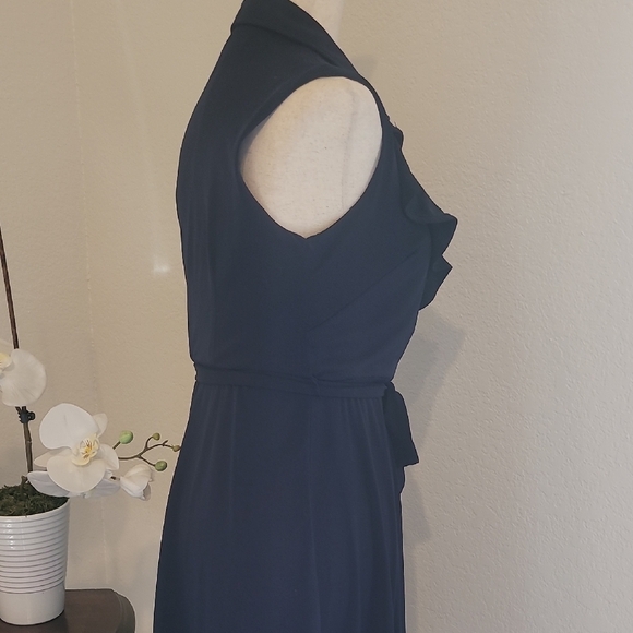 Sandra Darren Blue Pleated Midi Dress - Picture 3 of 4